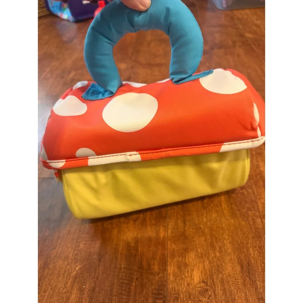 Mushroom Home Sweet Home Travel Toiletry Bag Red Yellow Polka Dot Toadstool Case